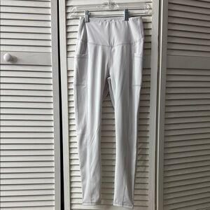 Women's White Athletic Leggings